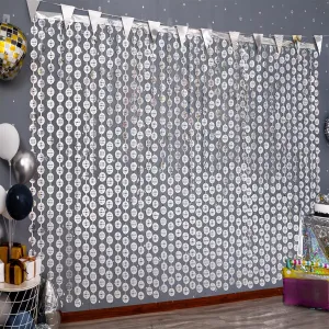 Disco Party Decorations, 4 Pack Disco Ball Photo Booth Props,3.3x6.6 ft Silver Foil Fringe Curtains Photo Backdrop for The 70s & 80s Last Disco Bachelorette, Decades, Taylor Party Decor
