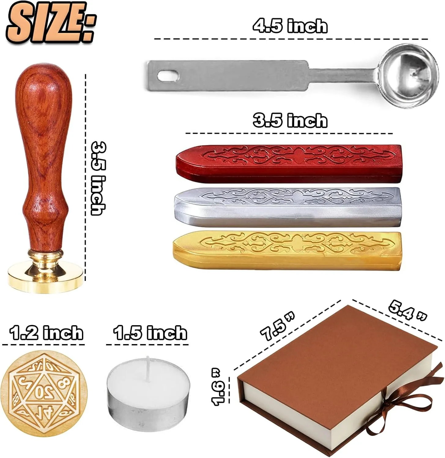 DND Wax Seal Stamp, Fantasy D20 Dice Wax Seal Kit, Ideal Gifts for Dungeons and Dragons/D&D Adventure Cards Envelopes, Gift Packaging. Great RPG Accessories Nerdy Gifts for DND Lovers, DM & Players