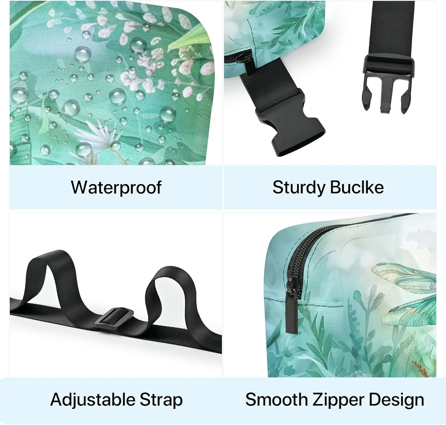 Dragonfly Fanny Pack Fashion Belt Bag Small Crossbody Bags for Women Casual Waist Packs with Adjustable Strap