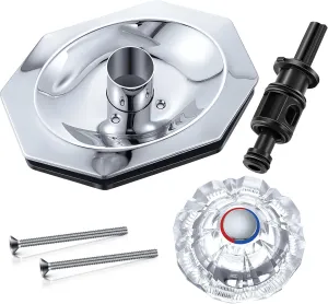 Dreyoo Compatible with Price/Pfister Avante Trim Kit, Applied for Tub and Shower Faucet, Push Pull Shower Valve Parts with Cartridge, Escutcheon, Screws, Sleeve, Handle and Gasket (Chrome)