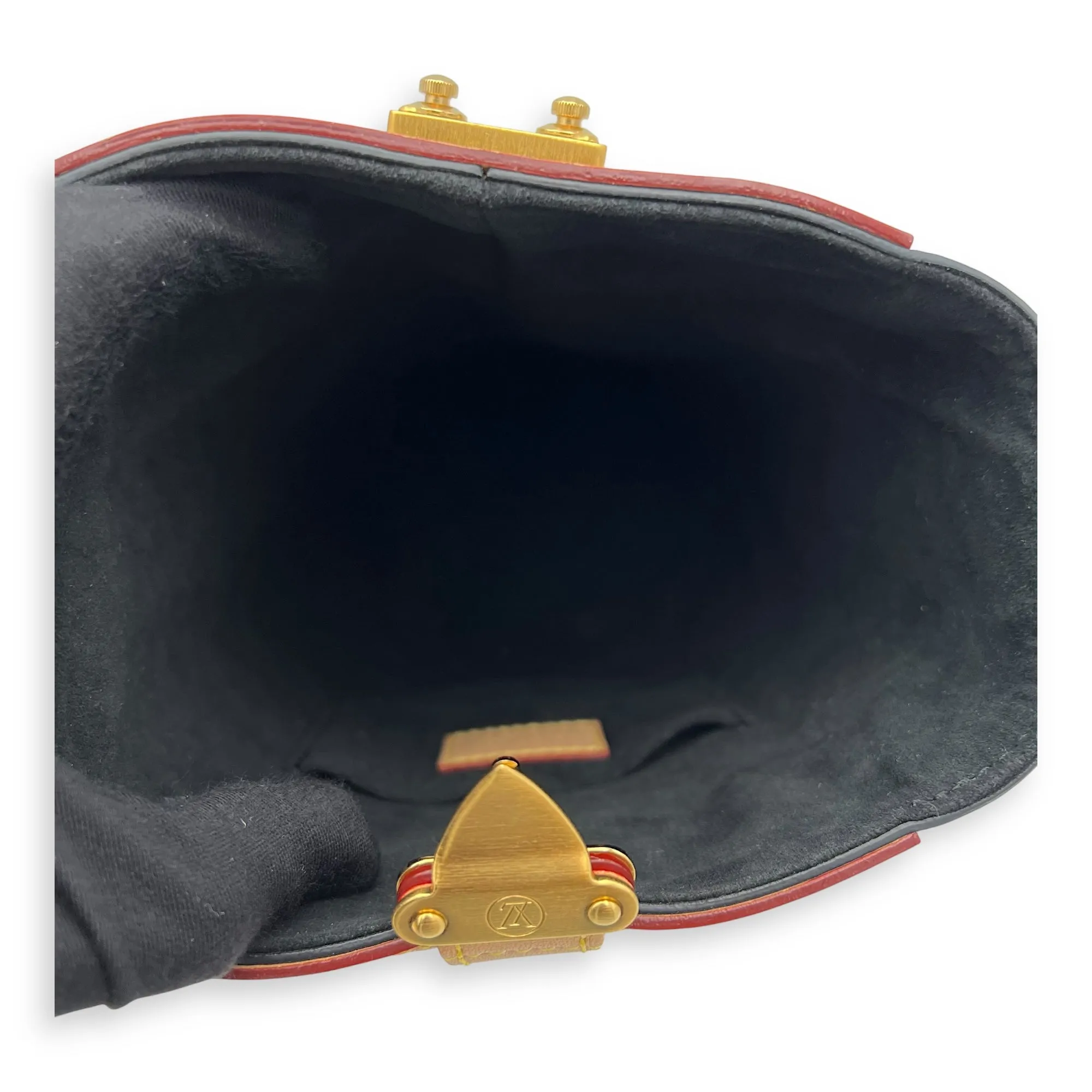 Duffle Brown Top Handle Bag in Monogram Coated Canvas, Gold hardware
