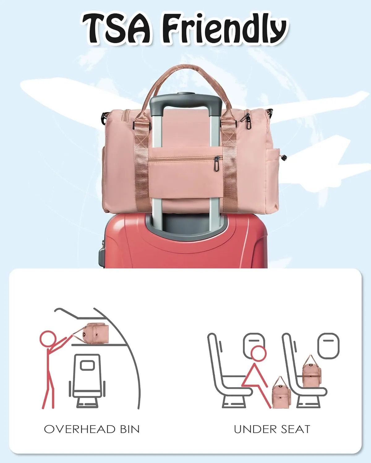 Duffle Travel Bag, Girls Gift, Teen Gifts Trendy Stuff, Personalized Duffle Bags for Women, Overnight Weekenders Bag for Girls, Kids, mothers day gifts, Graduation teachers appreciation gift