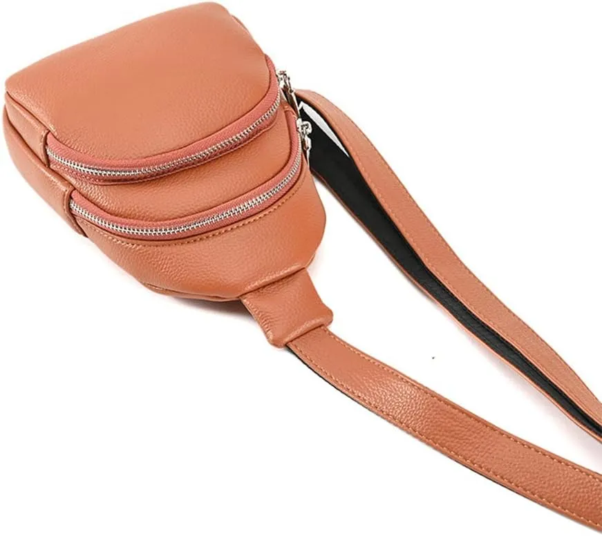 DYJ Sling Bag for Women,Lightweight Shoulder Chest Multi-Pocket Pack Bag, Leather Travel Purse and Gifts