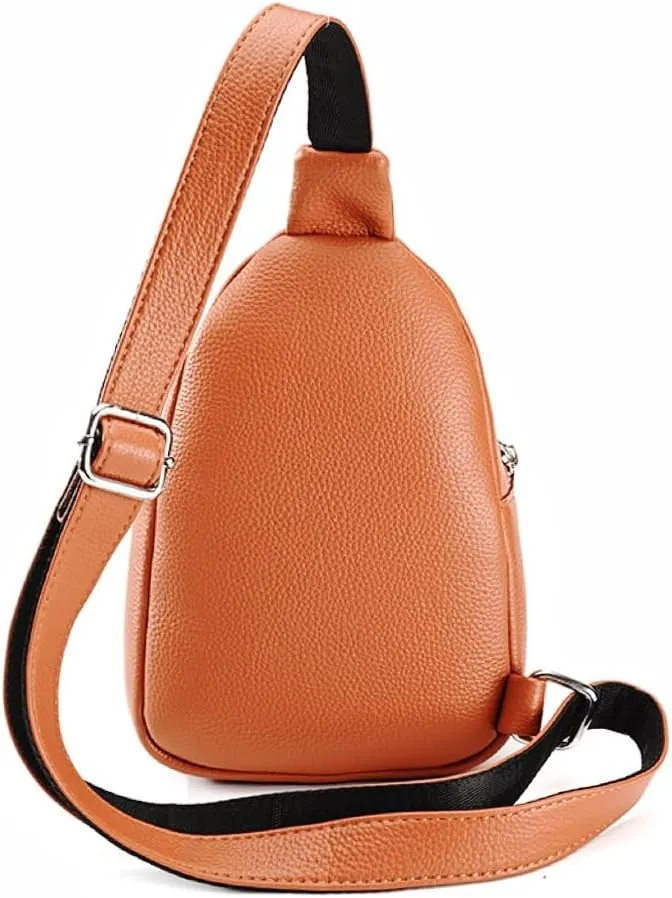 DYJ Sling Bag for Women,Lightweight Shoulder Chest Multi-Pocket Pack Bag, Leather Travel Purse and Gifts