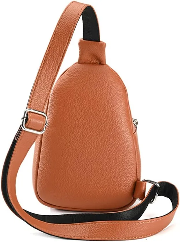 DYJ Sling Bag for Women,Lightweight Shoulder Chest Multi-Pocket Pack Bag, Leather Travel Purse and Gifts