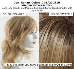 EasiFringe HD Bangs Color 24B/27CS10 Shaded Butterscotch- Easihair Hairpieces Face Framing 8-12" Length Clip Heat Friendly 1 Piece Monofilament 6.25”x3.25" Base Scalp Bundle MaxWigs Hairloss Booklet