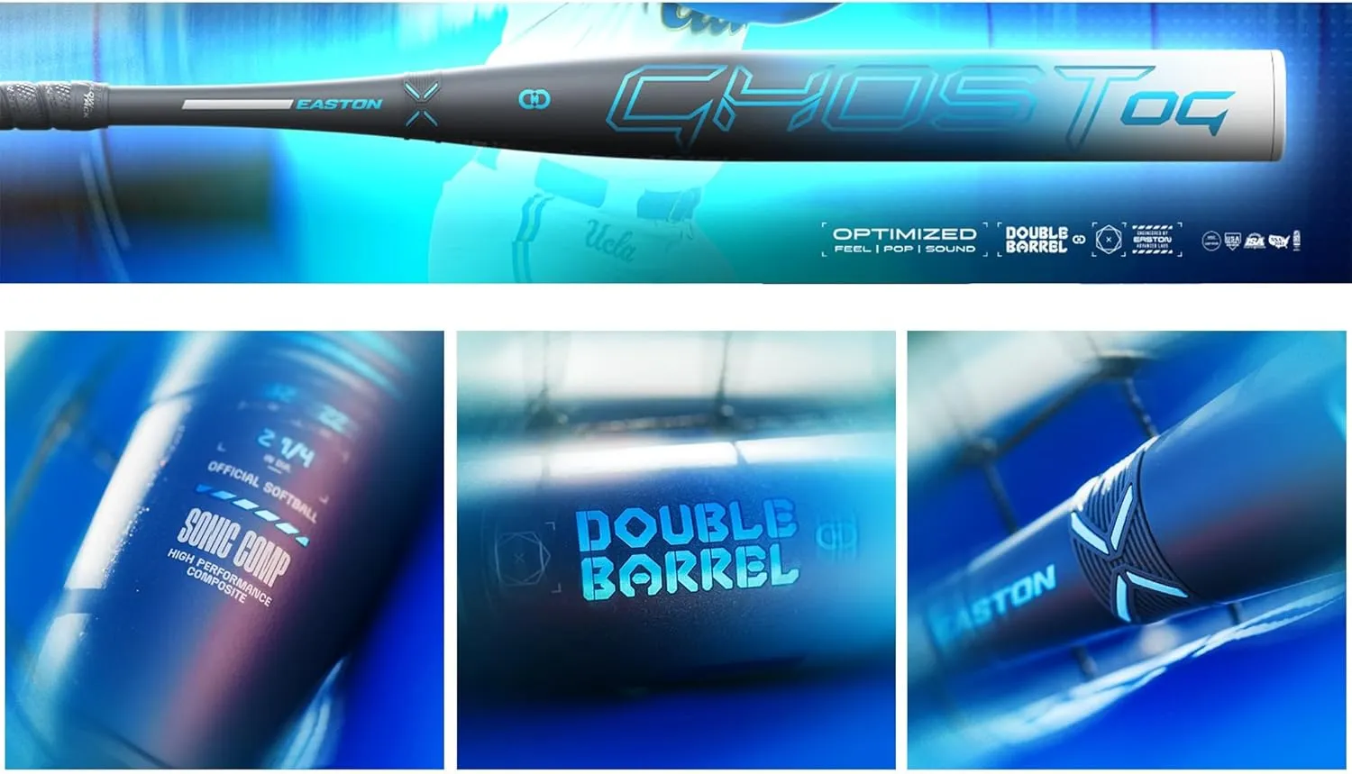 Easton | 2025 | Ghost OG Double Barrel Fastpitch Softball Bat | Approved for All Fields | -11 / -10 / -9 / -8 Drop | 2 Pc. Composite