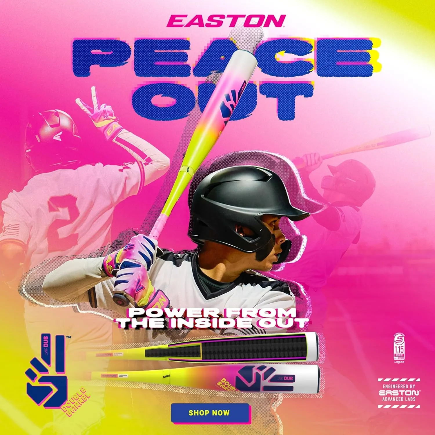 Easton | 2025 | The Dub Baseball Bat | USSSA | -5 / -8 / -10 Drop | 2 3/4" Barrel | 2 Pc. Composite