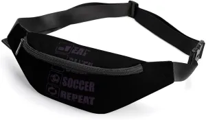 Eat Sleep Soccer Repeat Waterproof Fanny Pack Belt Bag Crossbody Waist Bags Travel Essentials for Sports Workout