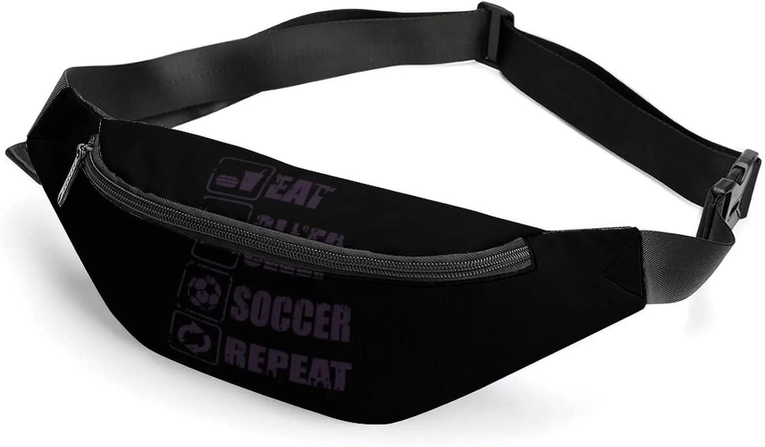 Eat Sleep Soccer Repeat Waterproof Fanny Pack Belt Bag Crossbody Waist Bags Travel Essentials for Sports Workout
