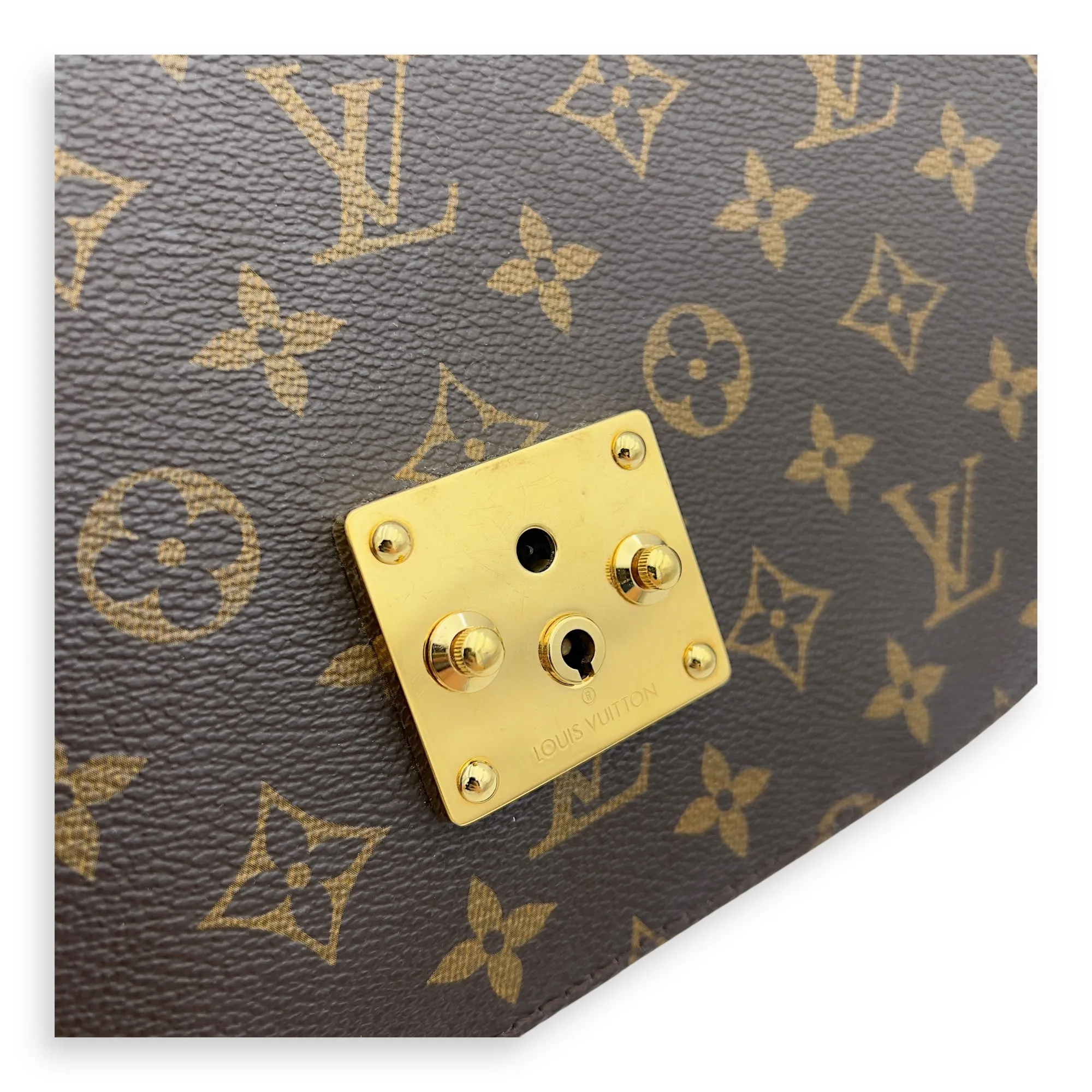 Eden Top Handle Bag Brown in Monogram Coated Canvas, Gold hardware