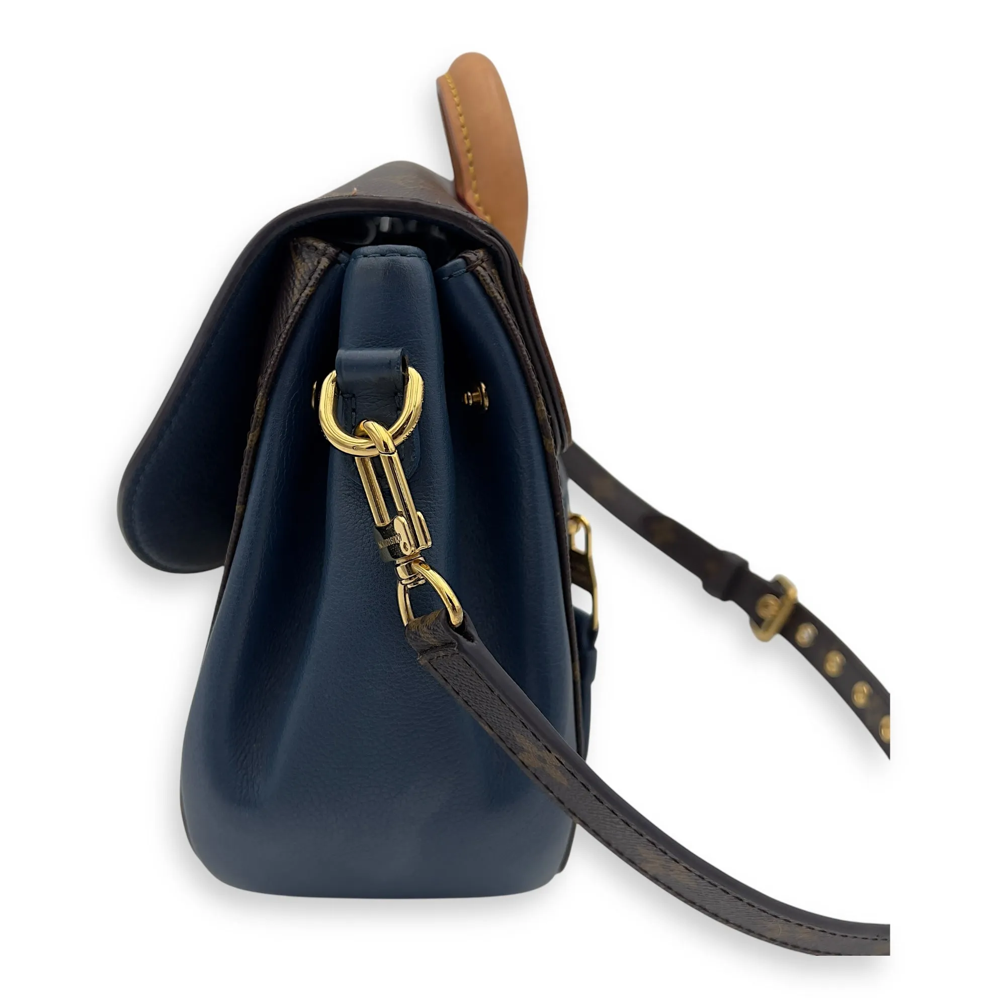 Eden Top Handle Bag Brown in Monogram Coated Canvas, Gold hardware