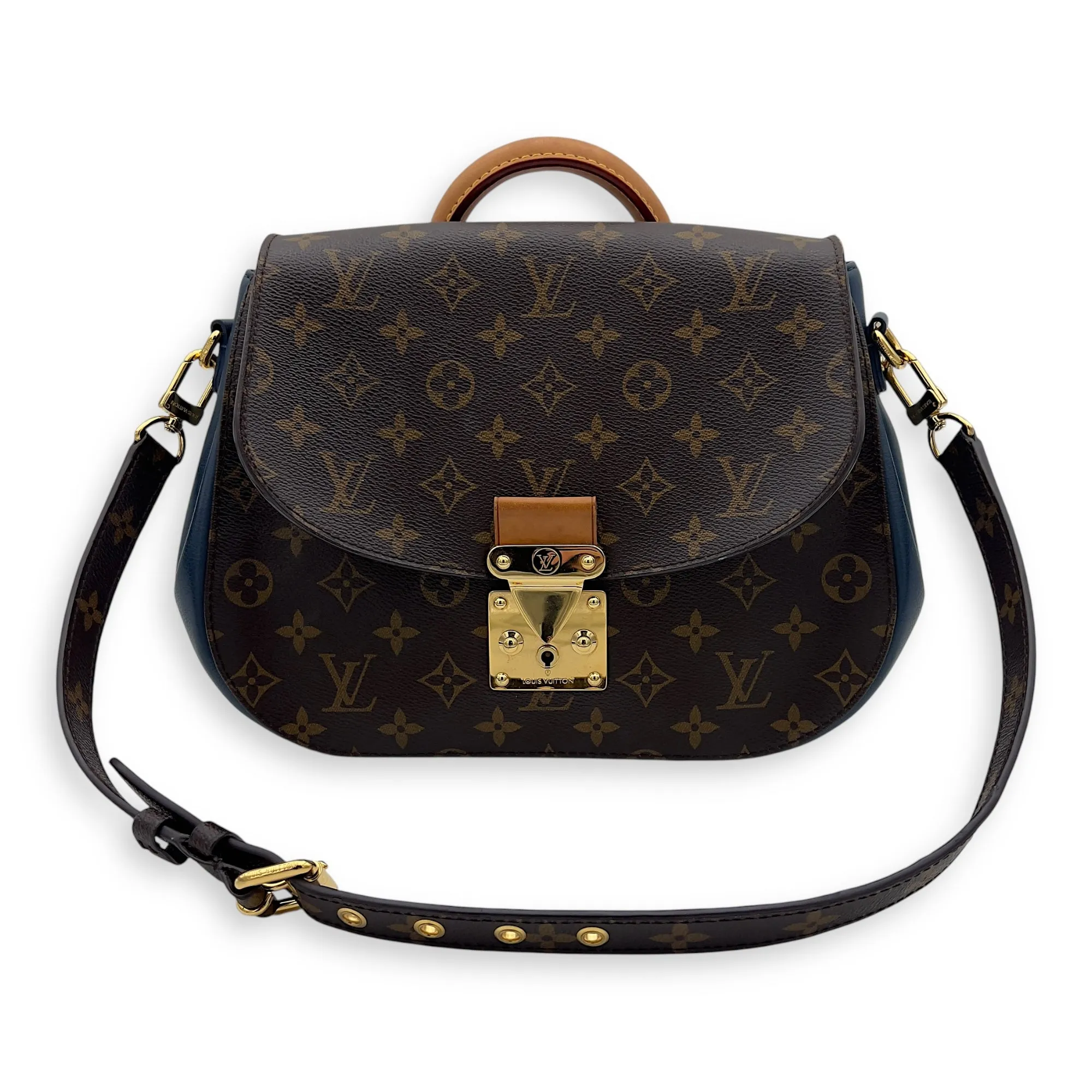 Eden Top Handle Bag Brown in Monogram Coated Canvas, Gold hardware