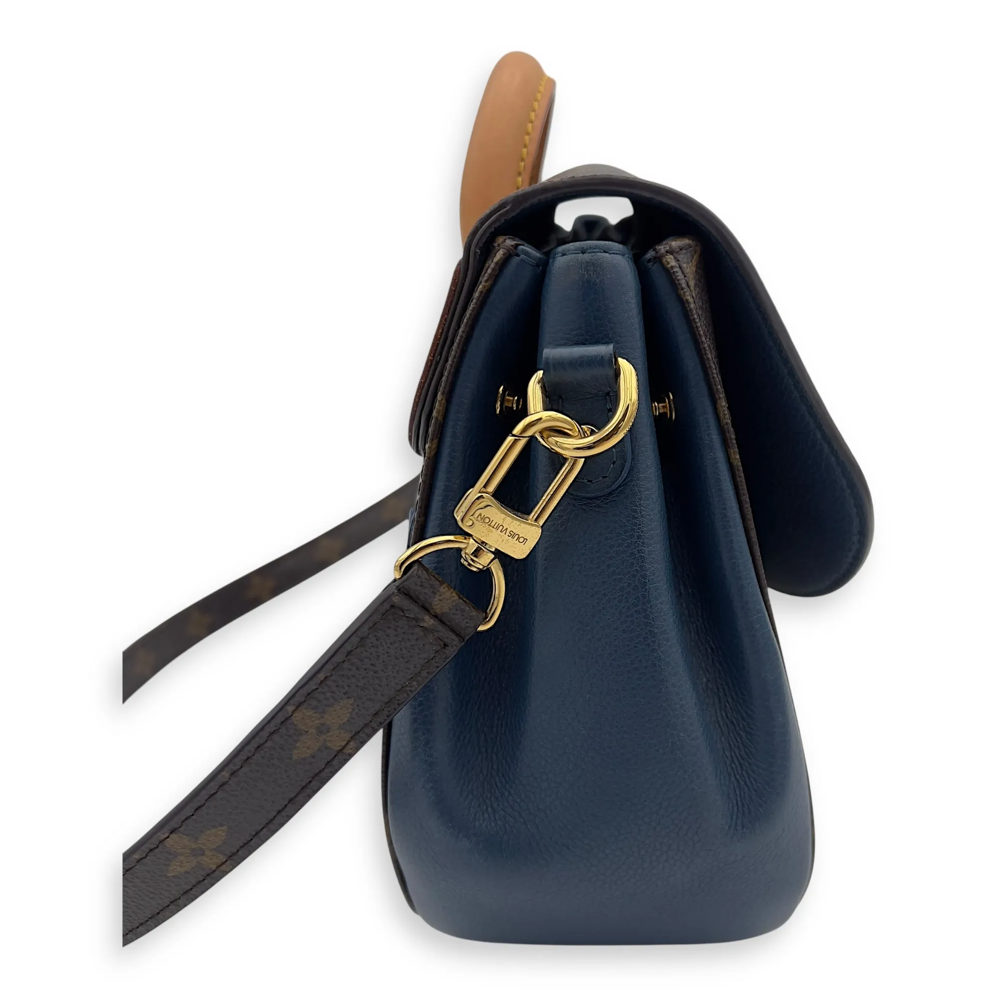 Eden Top Handle Bag Brown in Monogram Coated Canvas, Gold hardware