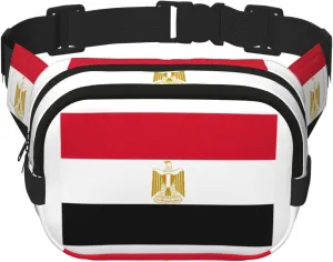 Egyptian flag print Large Fanny Packs for Women Cute Cross Body Waist Bag Fashionable Fanny Pack