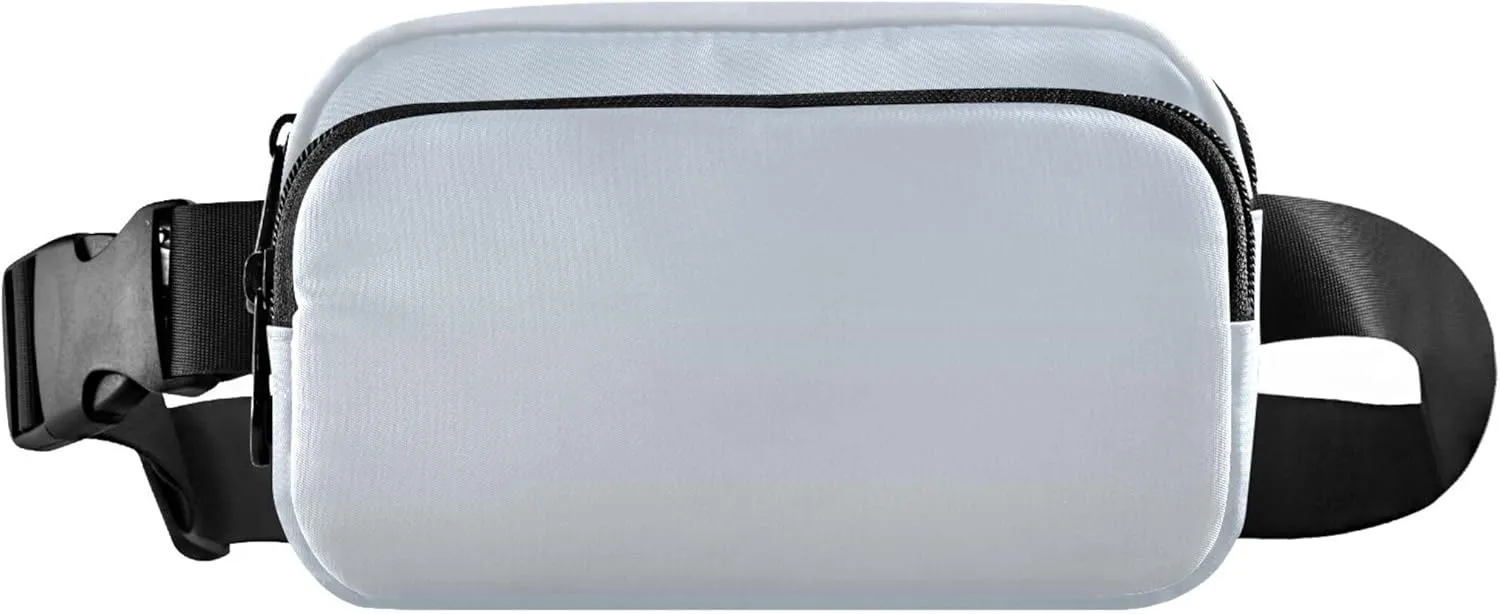 Elegant Blue Light Gray Gradient Fanny Pack for Women Waterproof Belt Bag Hip Pouch Cute Crossbody Waist Bag