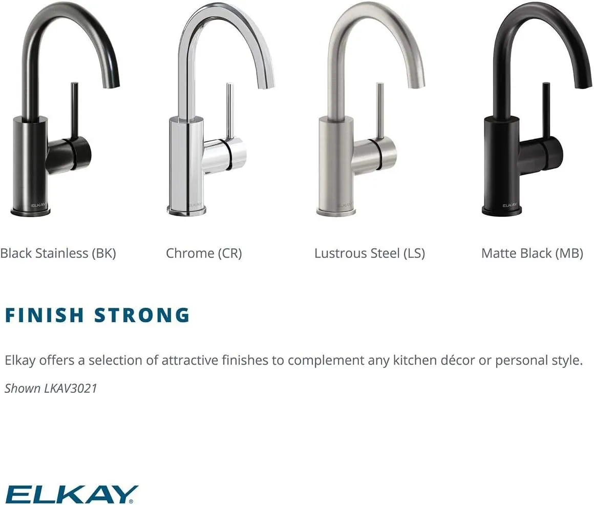 Elkay LKAV3021MB Avado Single Hole Bar Faucet with Lever Handle Matte Black