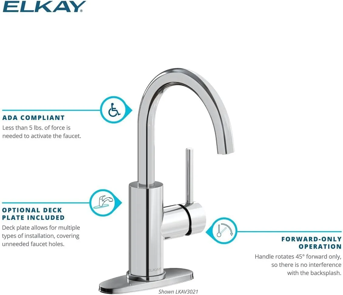 Elkay LKAV3021MB Avado Single Hole Bar Faucet with Lever Handle Matte Black