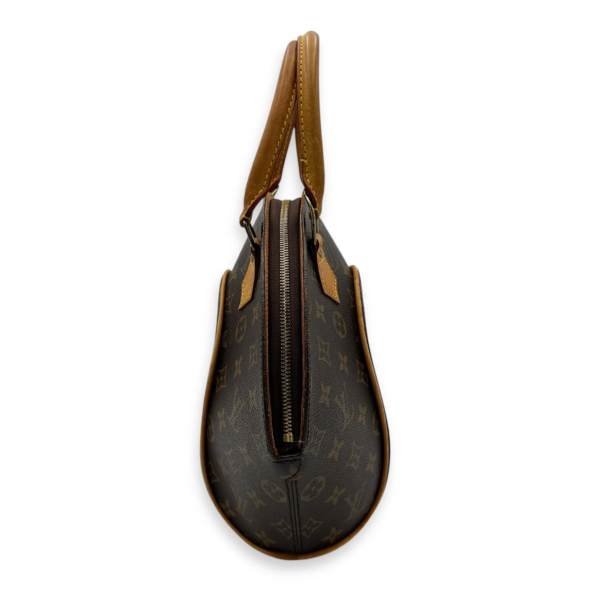 Ellipse Top Handle Bag Brown in Monogram Coated Canvas, Gold hardware