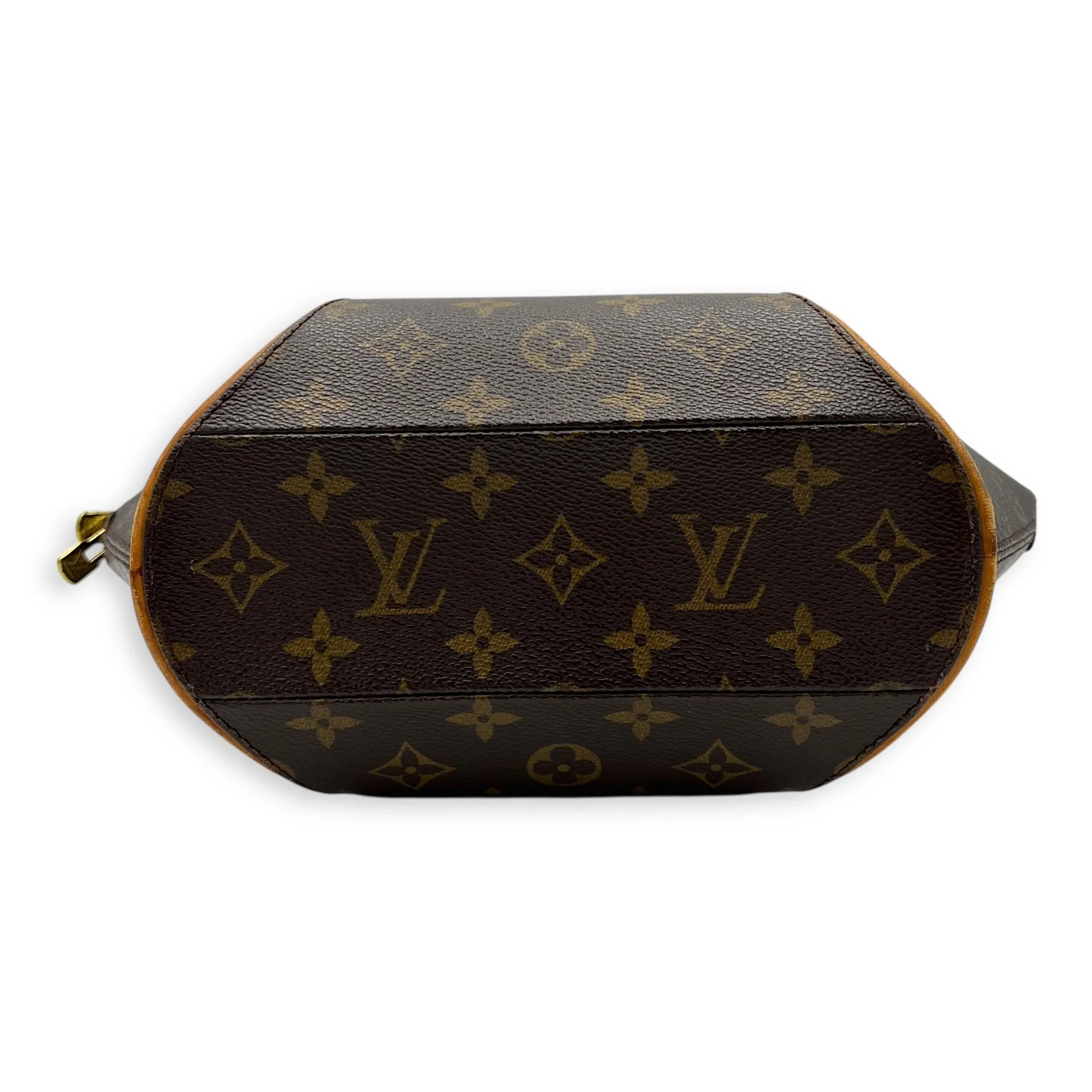 Ellipse Top Handle Bag Brown in Monogram Coated Canvas, Gold hardware