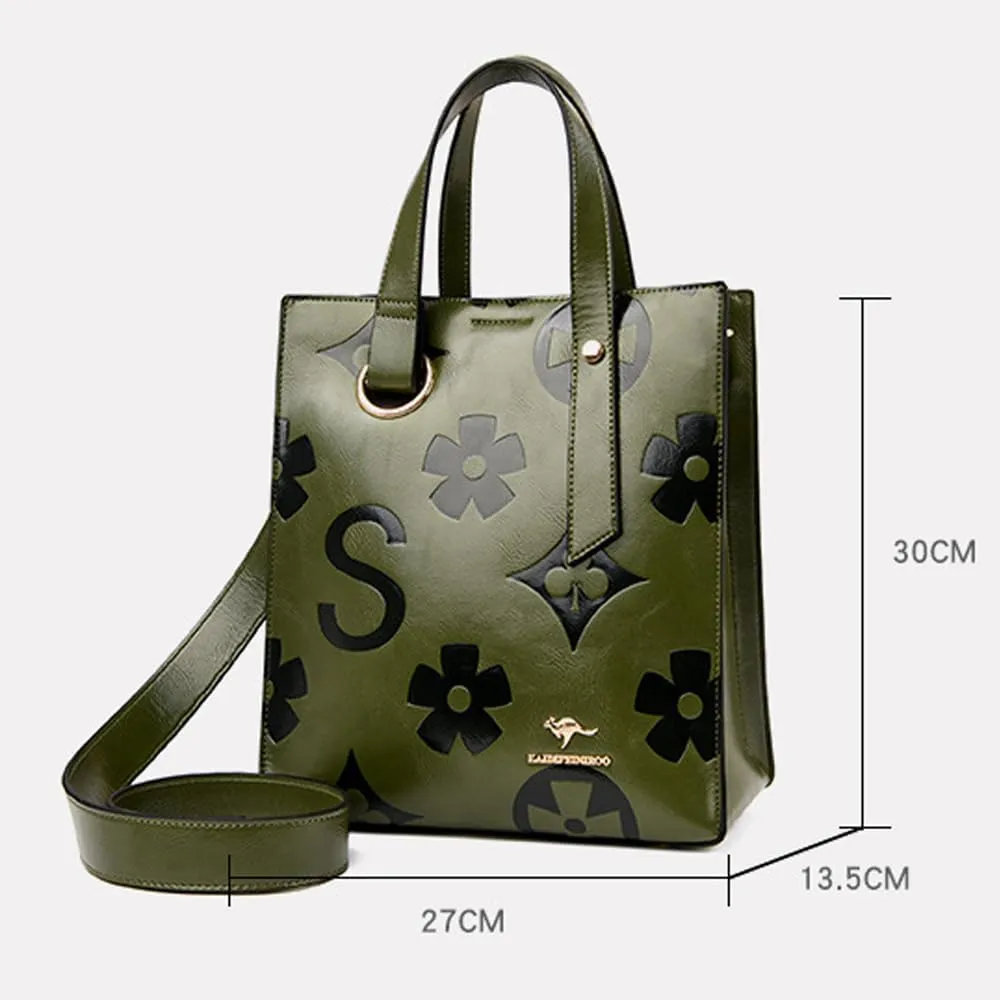 Embossed Bags for Women Faux Leather Tote Handbag Vintage Top-Handle Handbags Crossbody Shoulder Purse