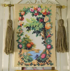 Enchanted Garden with Waterfall Aubusson Tapestry - 1:12 Scale Dollhouse