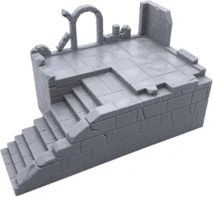 EnderToys Brick Staircase, Terrain Scenery for Tabletop 28mm Miniatures Wargame, 3D Printed and Paintable