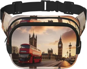 England Symbols print Fashion Waist Packs Crossbody Belt Bag Fanny Pack for Women Crossbody for Traveling Running