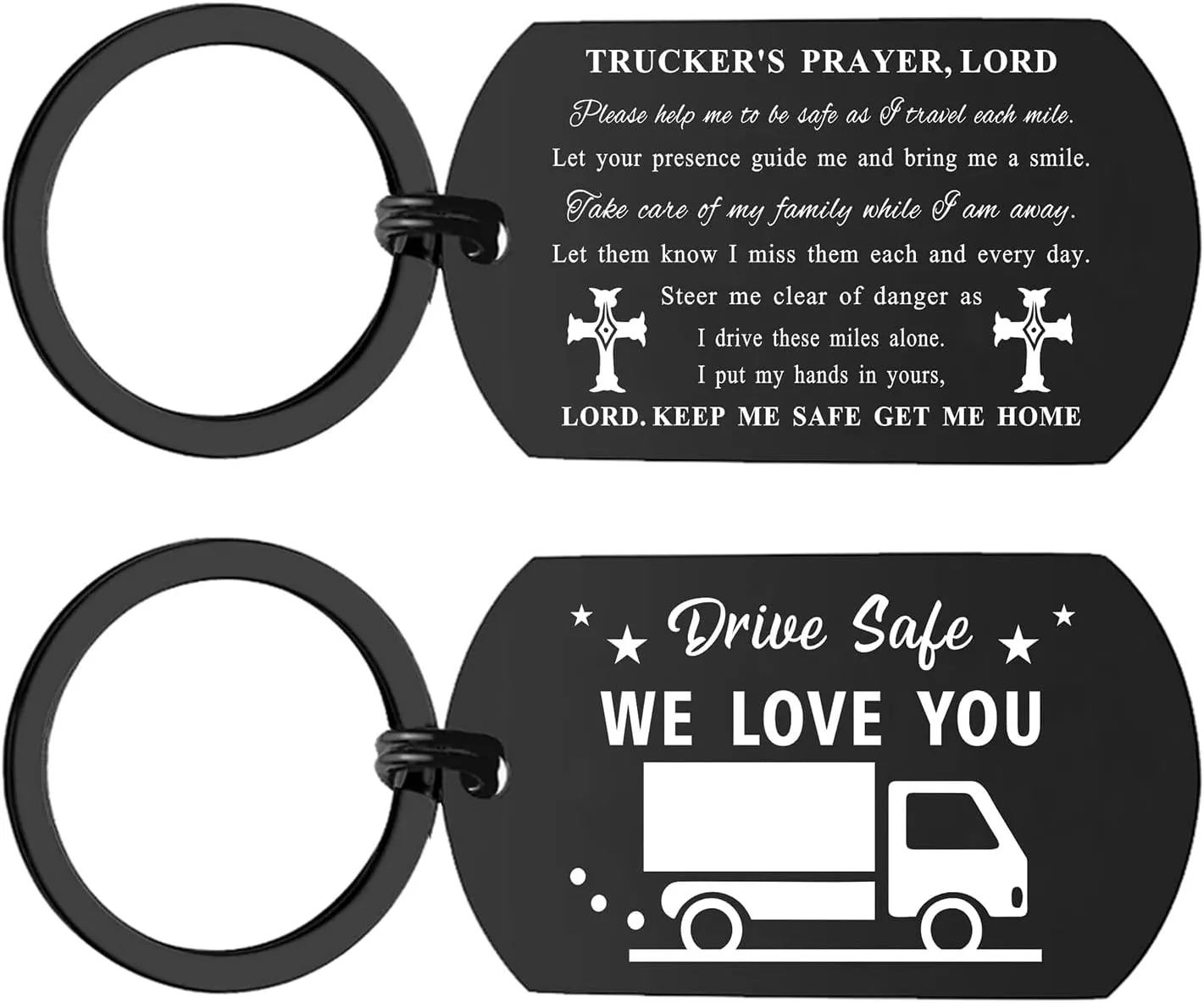 ENGZHI Truck Driver Gifts Trucker Keychain, Prayer Truck Driver Keychain for Husband Dad Birthday Christmas Fathers Day