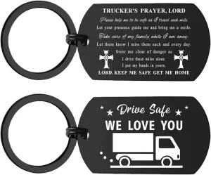 ENGZHI Truck Driver Gifts Trucker Keychain, Prayer Truck Driver Keychain for Husband Dad Birthday Christmas Fathers Day