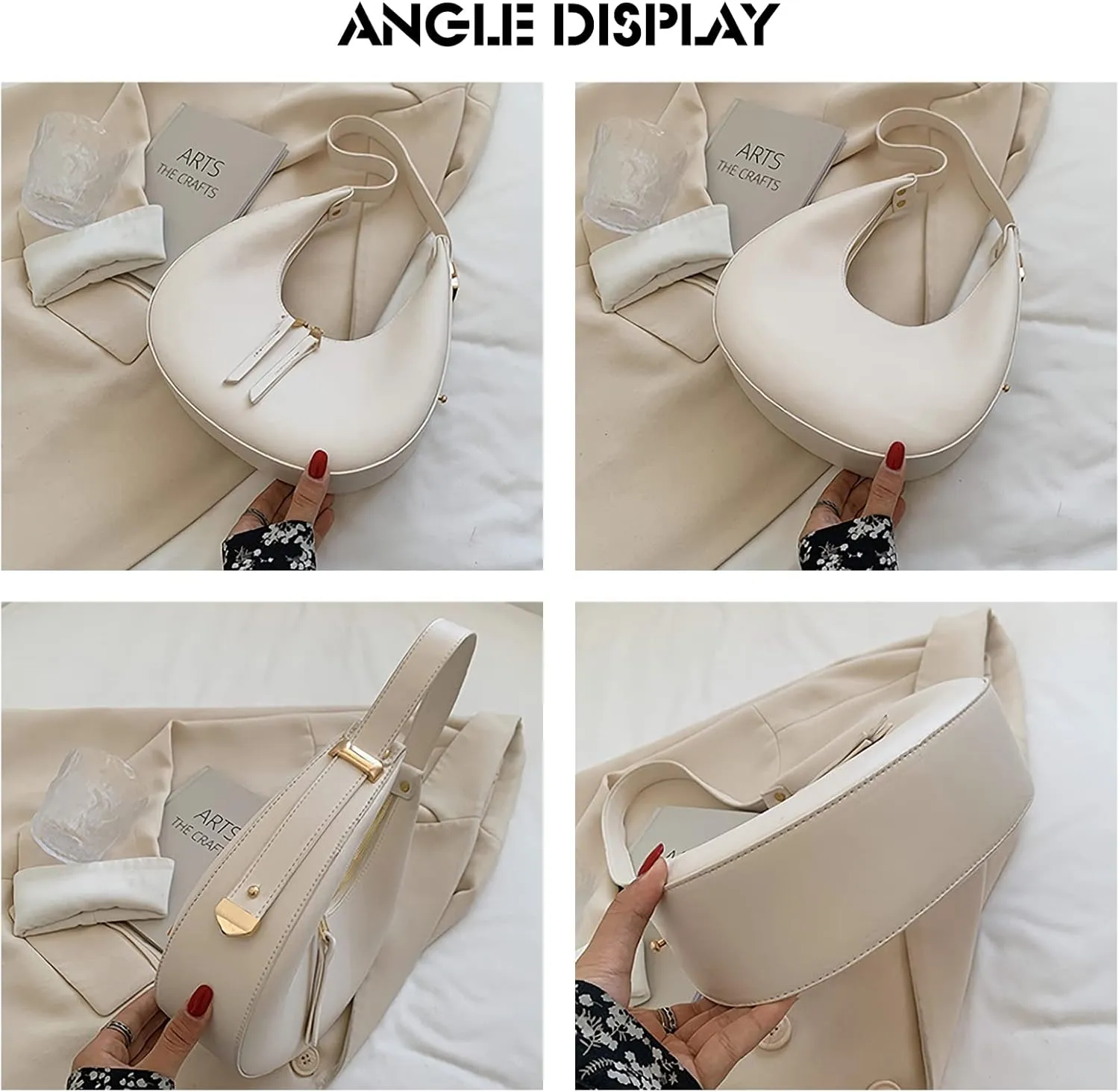 Ergocar 2022 New Women's Tote Handbags, Crescent Bags for Women Fashion Women Underarm Bag Top-Handle Bag, Orange
