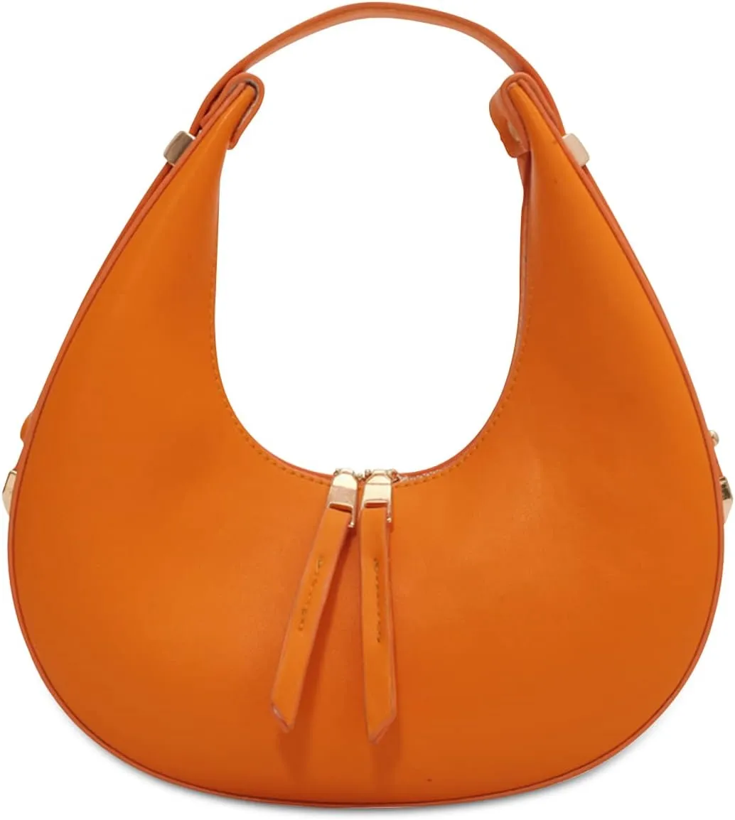 Ergocar 2022 New Women's Tote Handbags, Crescent Bags for Women Fashion Women Underarm Bag Top-Handle Bag, Orange