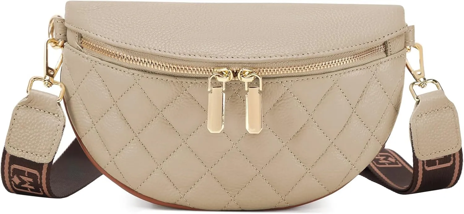Eslcorri Small Crossbody Sling Bag for Women Trendy - Fanny Packs Leather Chest Belt Bum Bag Anti Theft Purse for Travel