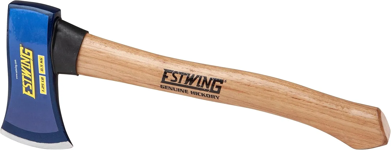 Estwing Axe, 14 Inch Handle, 1.25 lb Head with Hickory Wood Handle, Model #62370