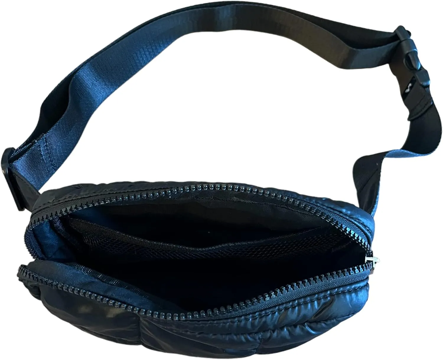 Everywhere QUILTED Belt Bag,Fanny Pack Bum Bag Crossbody Bags for Women Men, Unisex for Travel Workout Running Hiking (BLACK)