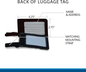 EWR Crew Base Bag Tags, Set of Two, United, Newark Crew Base, Airlines Bag Tag, (Black)