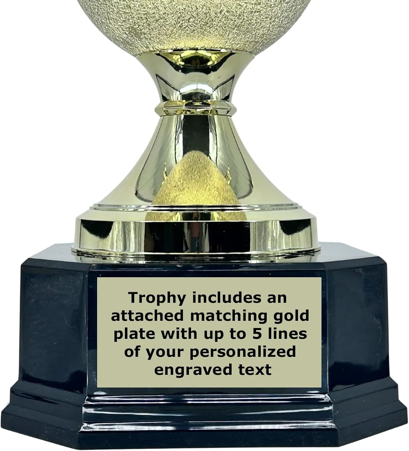 Express Medals Giant 39 Inch Tall 22 Inch Wide Gold Trophy Cup Award with Various Sport and Activity Figure Tops. Includes Attached Plate with up to 5 Lines of Your Custom Engraved Text.