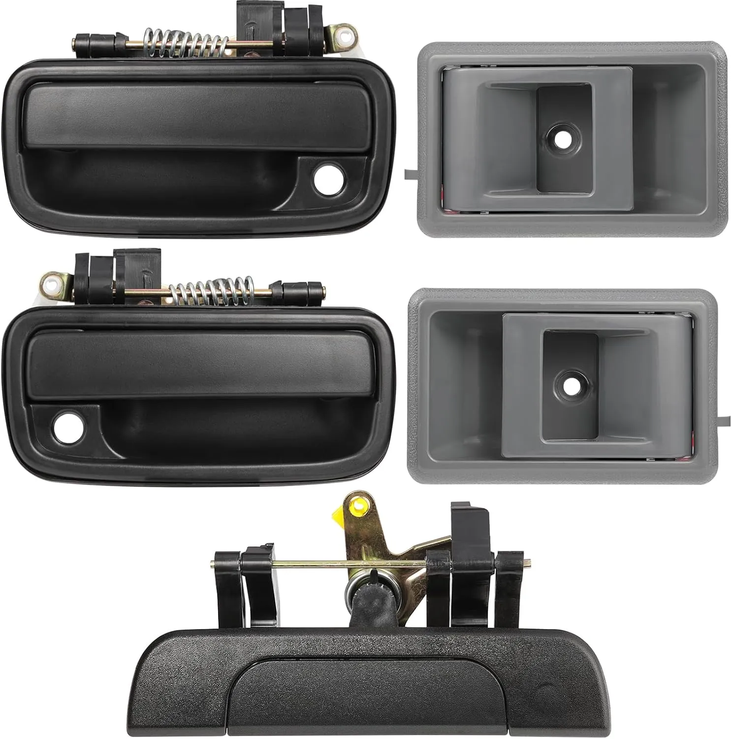 Exterior Door Handle & Interior Door Handle Set Compatible with 1995-2000 Toyota Tacoma,Replaces# 69220-35020, 69210-35020,6909035010