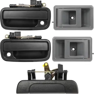Exterior Door Handle & Interior Door Handle Set Compatible with 1995-2000 Toyota Tacoma,Replaces# 69220-35020, 69210-35020,6909035010