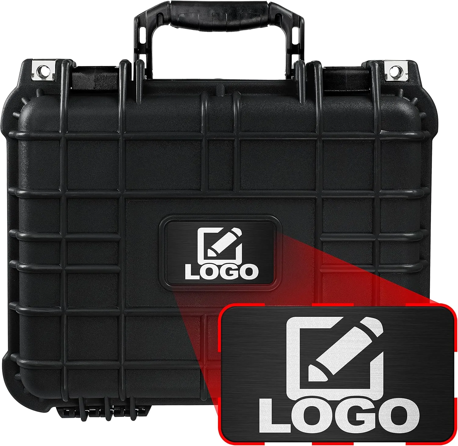 Eylar Protective Hard Camera Case Water & Shock Proof w/Foam TSA Approved 13.37 Inch 11.62 Inch 6 Inch Black (With Custom Logo Plate)