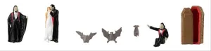 FALLER 151632 HO Scale Count Dracula Figure Set - Figures, Bats, Coffin