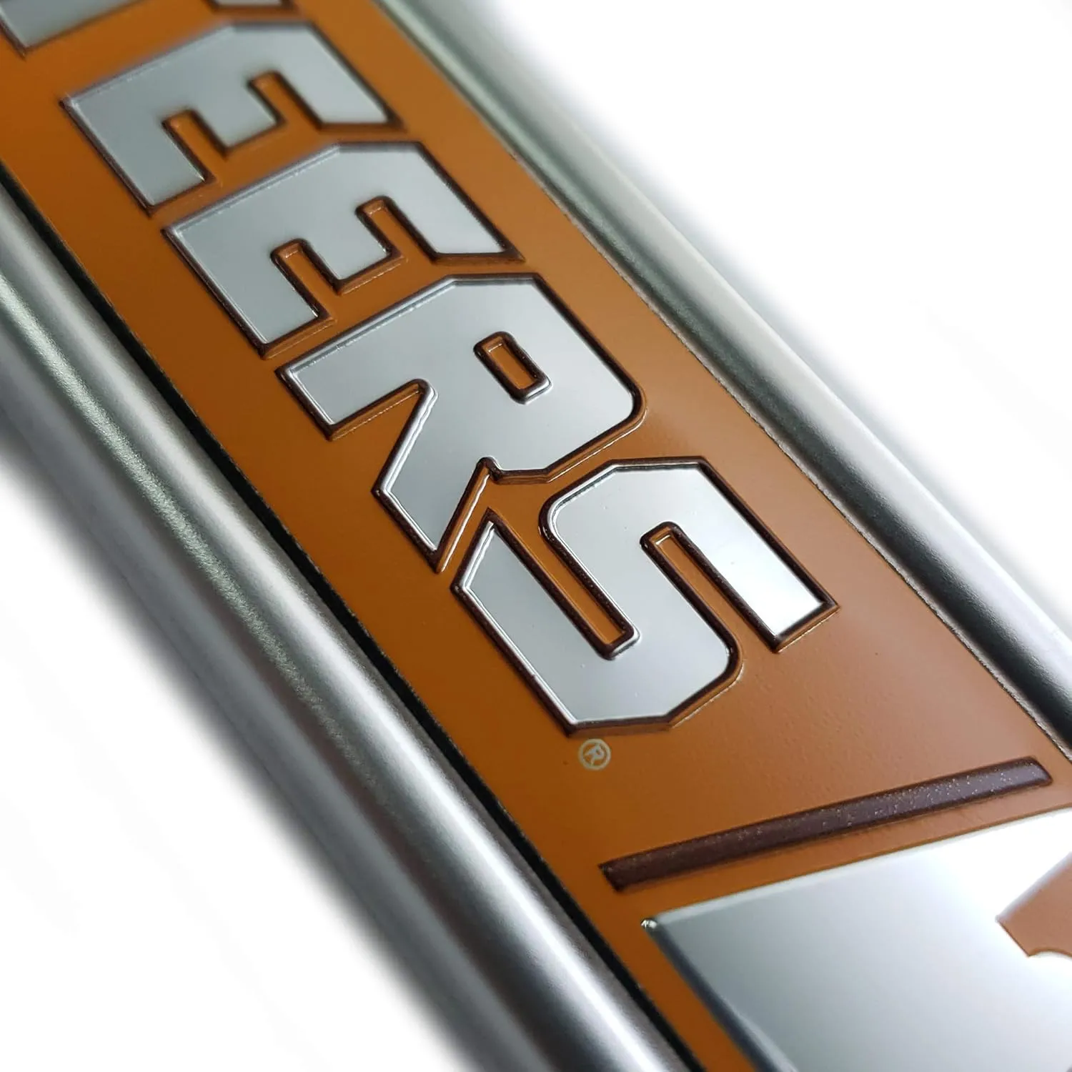 FANMATS NCAA Embossed License Plate Frame, Stainless Steel Frame with Stamped Aluminum Team Logo Inserts, 6.25in x 12.25in