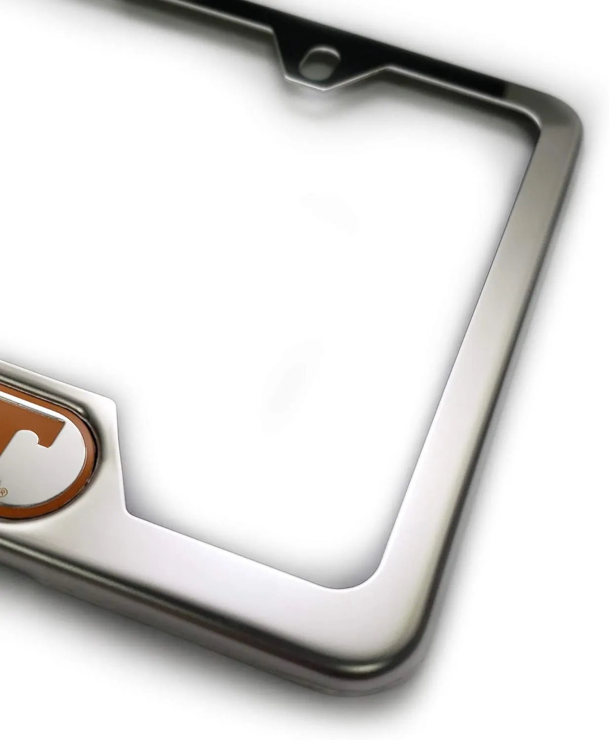 FANMATS NCAA Embossed License Plate Frame, Stainless Steel Frame with Stamped Aluminum Team Logo Inserts, 6.25in x 12.25in