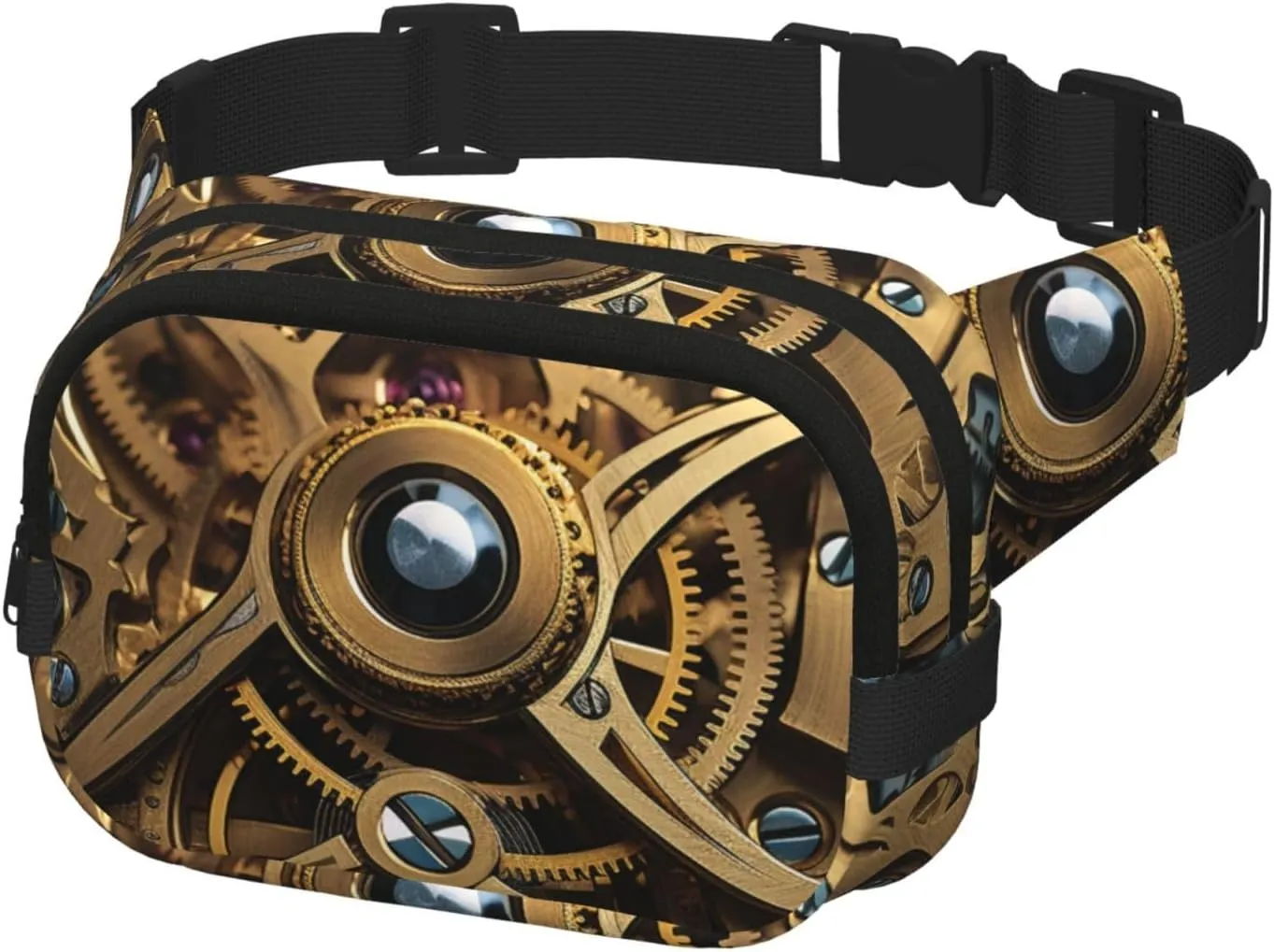 Fanny Pack Belt Bag for Men Women Cool Steampunk Gears Adjustable Waist Packs Bag Crossbody Bags for Travel