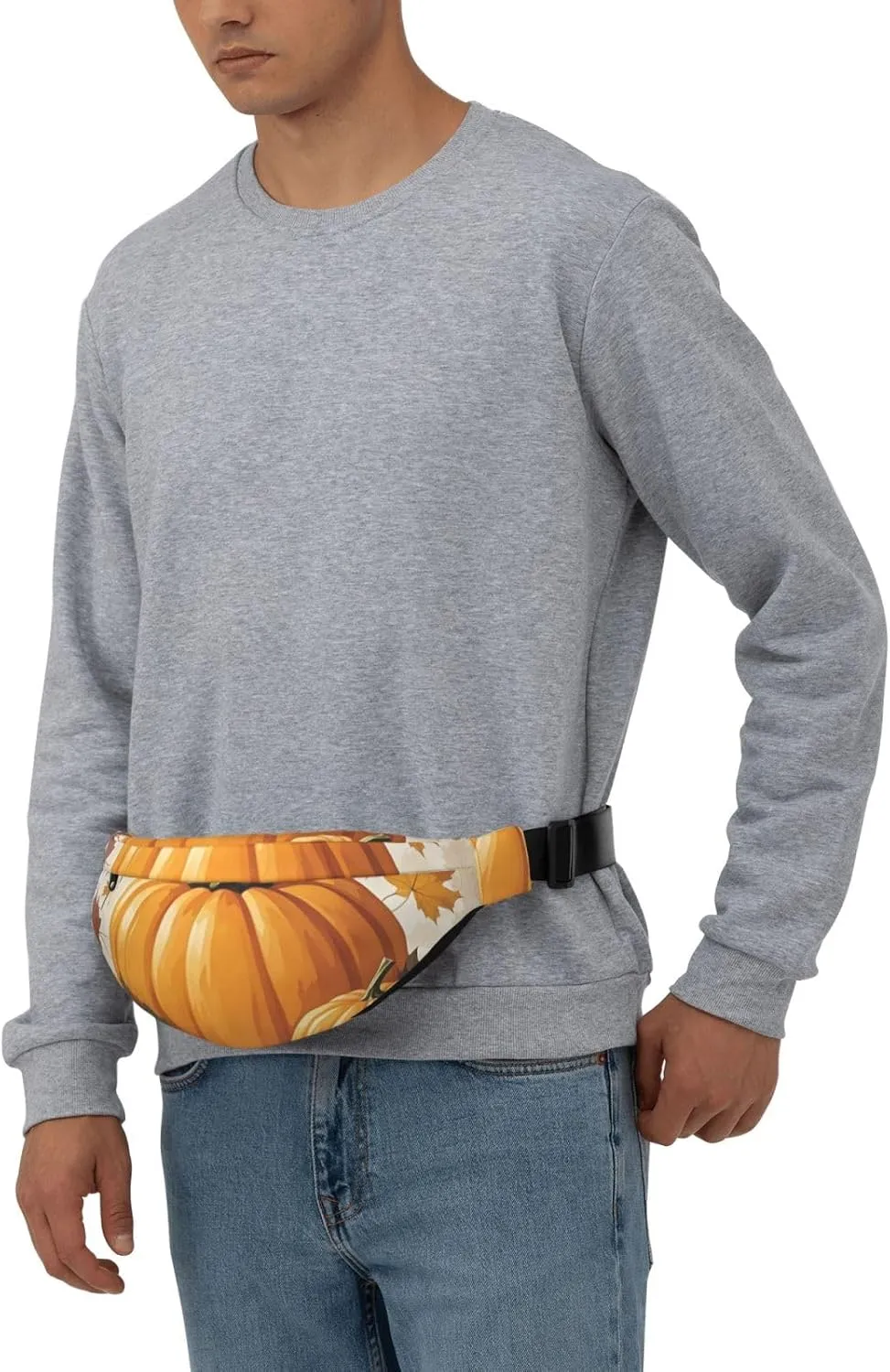 Fanny Pack Belt Bag for Women Men Waterproof Waist Pack Chickens and Farm Waist Bag with Adjustable Strap, Autumn Pumpkin Maple Leaves, One Size