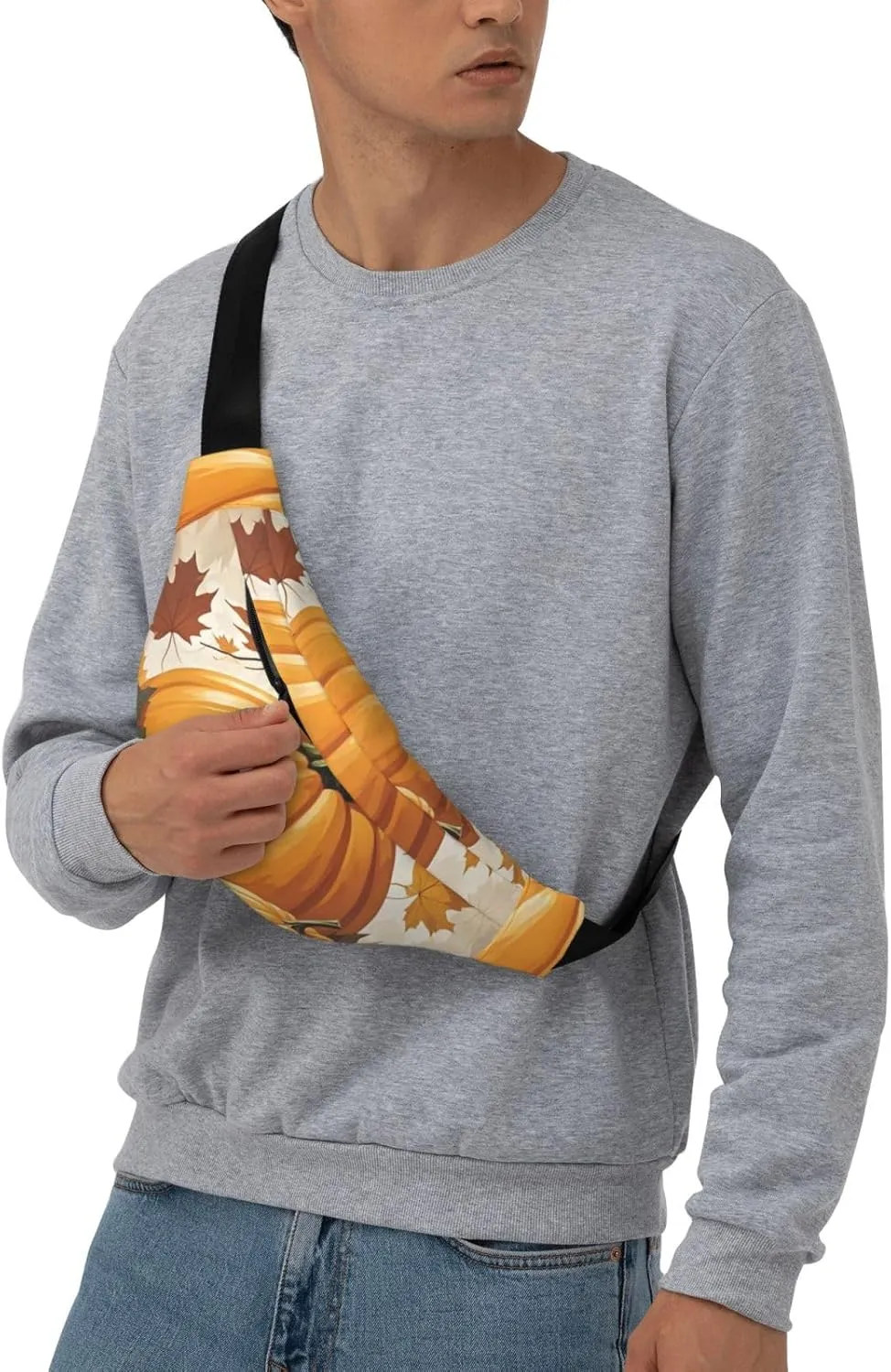 Fanny Pack Belt Bag for Women Men Waterproof Waist Pack Chickens and Farm Waist Bag with Adjustable Strap, Autumn Pumpkin Maple Leaves, One Size