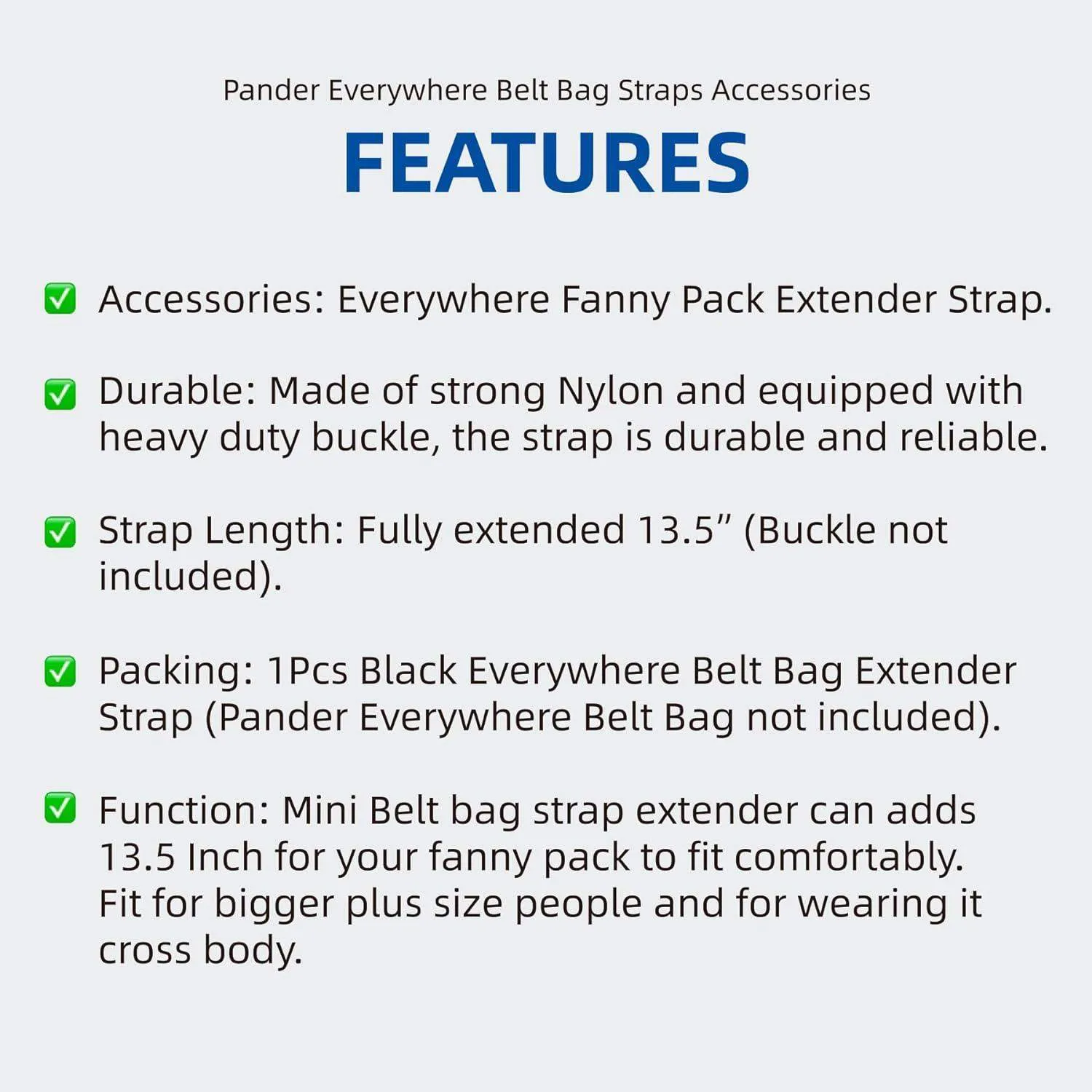 Fanny Pack Extender Strap Accessories