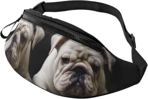 Fanny Pack for Men Women Crossbody Waist Bag Little White Bulldog Belt Bag with Adjustable Strap Hip Bum Bag