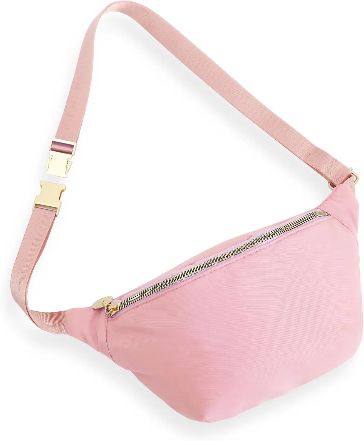 Fanny Pack for Women Crossbody Belt Bag with Adjustable Strap, Fashion Waist Pack Bag Bum bag for Traveling Hiking Cycling Running Casual(Pure Pink)
