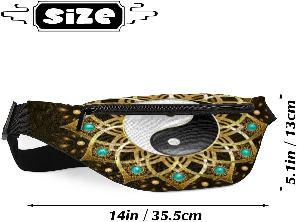 Fanny Pack for Women Men Eight Trigrams Pattern Waist Pack Crossbody Bag with Adjustable Straps for Hiking Running Walking Travel Cycling